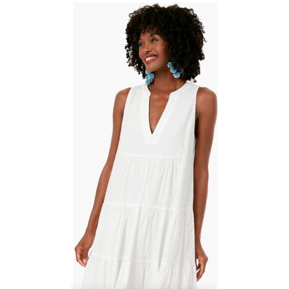 Tuckernuck Pomander Place White Swiss Dot Sleeveless Kenzo Dress Small Cotton - Picture 2 of 16